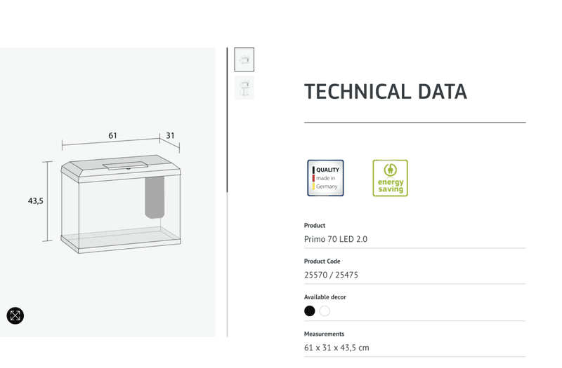 Juwel Akvarium Primo 70 2.0 61x31x44cm 